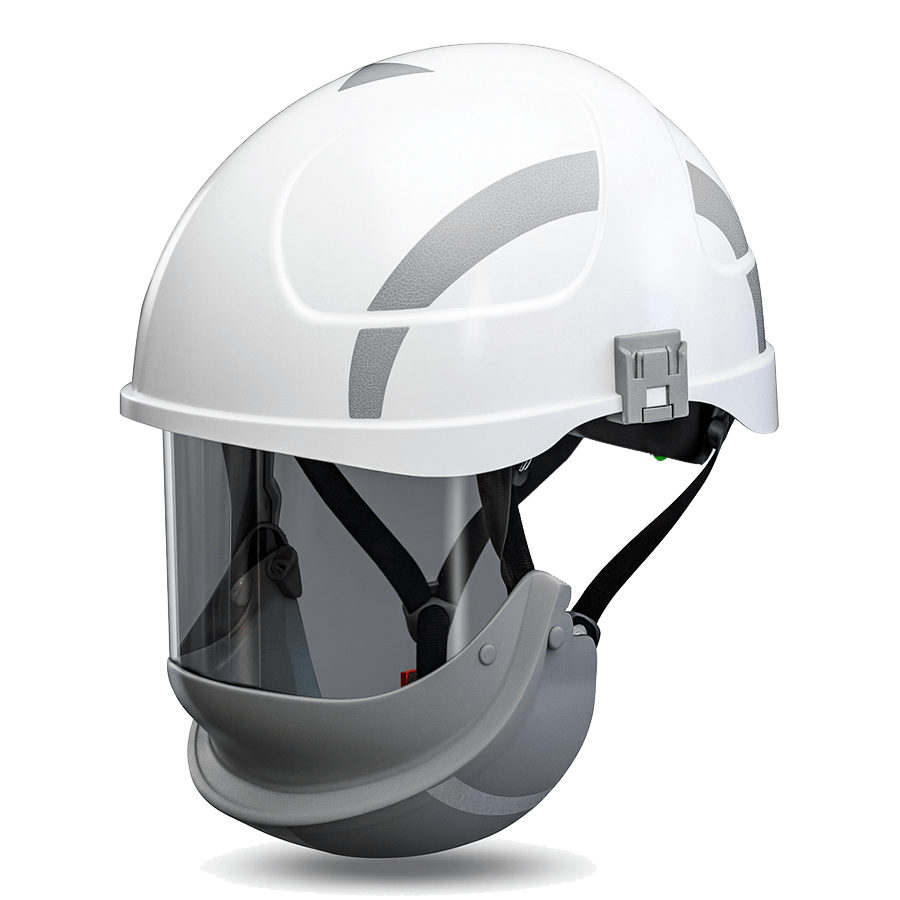Casco de seguridad con pantalla facial integrada